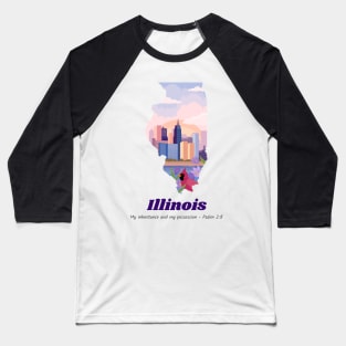 USA State of Illinois Psalm 2:8 - My Inheritance and possession Baseball T-Shirt